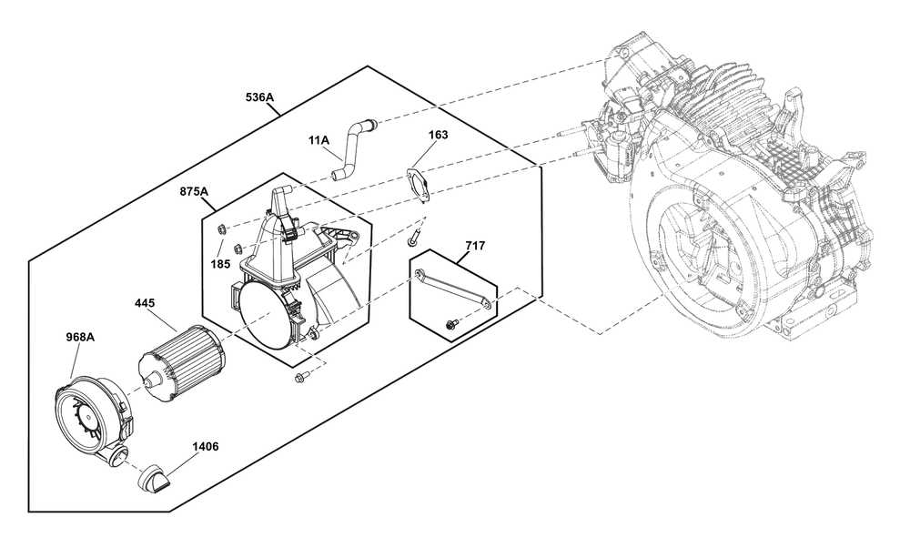 Air Cleaner Group Diagram and Parts List for 25E337-0031-G1  Briggs and Stratton Engine